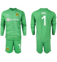 Dortmund #1 Burki Green Goalkeeper Long Sleeves Soccer Club Jersey