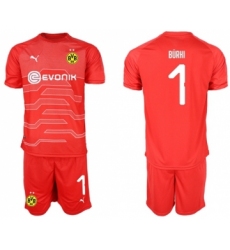 Dortmund #1 Burki Red Goalkeeper Soccer Club Jersey