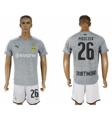 Dortmund #26 Piszczek Grey Soccer Club Jersey