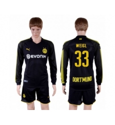 Dortmund #33 Weigl Away Long Sleeves Soccer Club Jersey