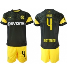 Dortmund #4 Diallo Away Soccer Club Jersey