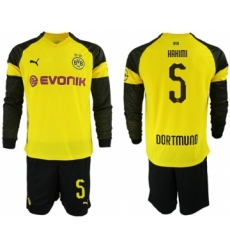 Dortmund #5 Hakimi Home Long Sleeves Soccer Club Jersey