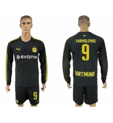 Dortmund #9 Yarmolenko Away Long Sleeves Soccer Club Jersey