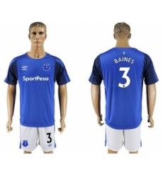Everton #3 Baines Home Soccer Club Jersey