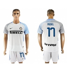 Inter Milan #17 Medel White Away Soccer Club Jersey