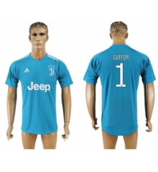 Juventus #1 Buffon Light Blue Soccer Club Jersey