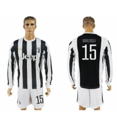 Juventus #15 Barzagli Home Long Sleeves Soccer Club Jersey