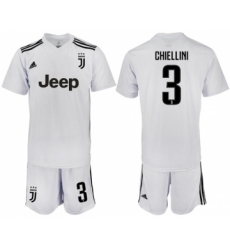 Juventus #3 Chiellini White Soccer Club Jersey