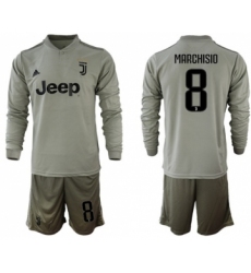 Juventus #8 Marchisio Away Long Sleeves Soccer Club Jersey