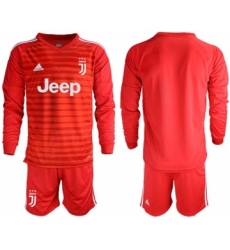 Juventus Blank Red Goalkeeper Long Sleeves Soccer Club Jersey