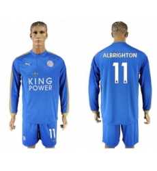 Leicester City #11 Albrighton Home Long Sleeves Soccer Club Jersey