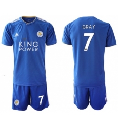 Leicester City #7 Gray Home Soccer Club Jersey