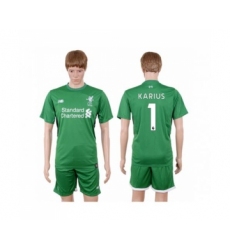 Liverpool #1 Karius Green Goalkeeper Soccer Club Jersey
