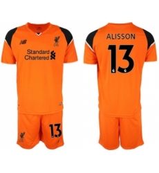 Liverpool #13 Alisson Orange Goalkeeper Soccer Club Jersey
