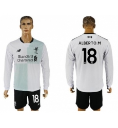 Liverpool #18 Alberto.M Away Long Sleeves Soccer Club Jersey