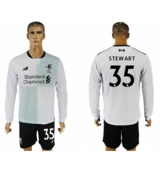 Liverpool #35 Stewart Away Long Sleeves Soccer Club Jersey