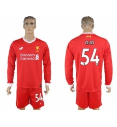 Liverpool #54 OJO Home Long Sleeves Soccer Club Jersey