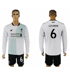 Liverpool #6 Lovren Away Long Sleeves Soccer Club Jersey