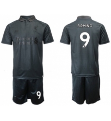 Liverpool #9 Firmino Black Soccer Club Jersey