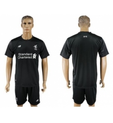 Liverpool Blank Black Goalkeeper Soccer Club Jersey
