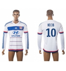 Lyon #10 Necib Home Long Sleeves Soccer Club Jersey