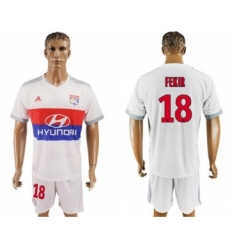 Lyon #18 Fekir Home Soccer Club Jersey