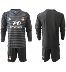 Lyon Blank Black Goalkeeper Long Sleeves Soccer Club Jersey