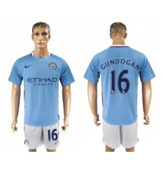 Manchester City #16 Gundogan Home Soccer Club Jersey