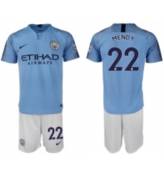 Manchester City #22 Mendy Home Soccer Club Jersey
