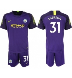 Manchester City #31 Ederson Purple Goalkeeper Soccer Club Jersey
