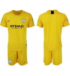 Manchester City Blank Yellow Goalkeeper Soccer Club Jersey