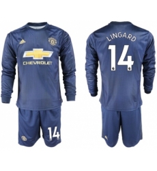 Manchester United #14 Lingard Third Long Sleeves Soccer Club Jersey