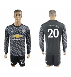 Manchester United #20 S.Romero Black Long Sleeves Soccer Club Jersey