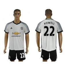 Manchester United #22 Powell White Soccer Club Jersey