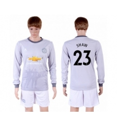 Manchester United #23 Shaw Sec Away Long Sleeves Soccer Club Jersey