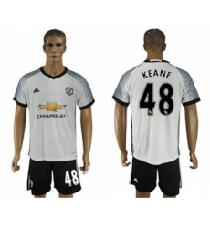 Manchester United #48 Keane White Soccer Club Jersey