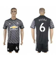 Manchester United #6 Pogba Black Soccer Club Jersey