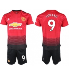 Manchester United #9 Lukaku Red Home Soccer Club Jersey