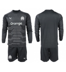 Marseille Blank Black Goalkeeper Long Sleeves Soccer Club Jersey