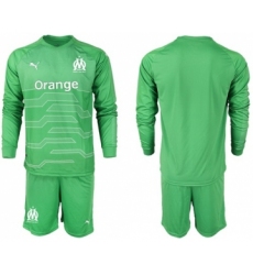 Marseille Blank Green Goalkeeper Long Sleeves Soccer Club Jersey