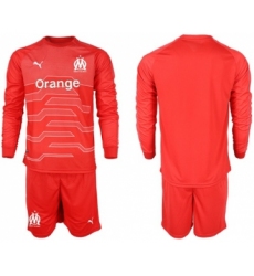 Marseille Blank Red Goalkeeper Long Sleeves Soccer Club Jersey