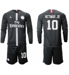 Paris Saint-Germain #10 Neymar Jr Home Jordan Long Sleeves Soccer Club Jersey