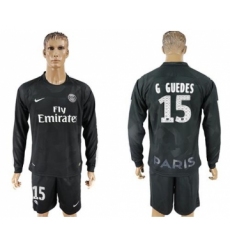 Paris Saint-Germain #15 G Guedes Sec Away Long Sleeves Soccer Club Jersey