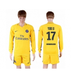 Paris Saint-Germain #17 Yuri B Away Long Sleeves Soccer Club Jersey