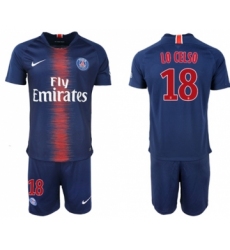 Paris Saint-Germain #18 Lo Celso Home Soccer Club Jersey