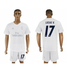 Real Madrid #17 Lucas V. Marine Environmental Protection Home Soccer Club Jersey