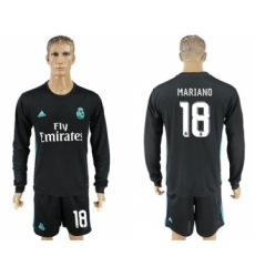 Real Madrid #18 Mariano Away Long Sleeves Soccer Club Jersey
