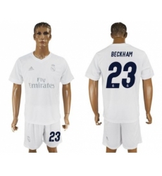 Real Madrid #23 Beckham Marine Environmental Protection Home Soccer Club Jersey