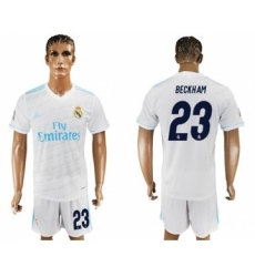 Real Madrid #23 Beckham White Home Soccer Club Jersey