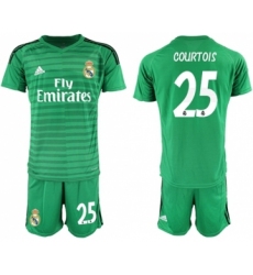 Real Madrid #25 Courtois Green Goalkeeper Soccer Club Jersey